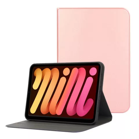 Just in Case PU Leather Book Case hoes geschikt voor iPad mini 6 (2021) &amp; iPad mini 7 (2024) - roze