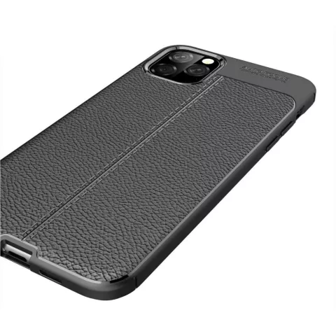 Just in Case Soft TPU Leatherlook hoesje voor iPhone 11 Pro Max - zwart