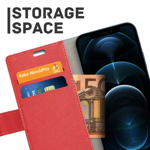 Just in Case Wallet Case hoesje geschikt voor iPhone 12 Pro Max - rood