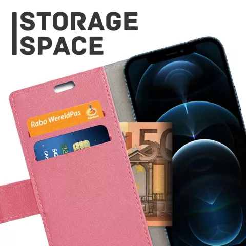 Just in Case Wallet Case hoesje geschikt voor iPhone 12 Pro Max - roze