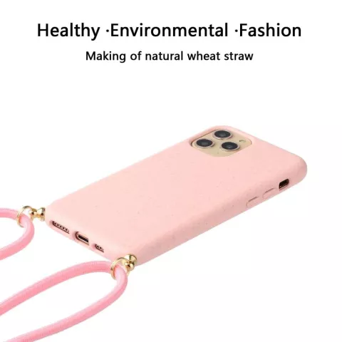 Just in Case Soft TPU Case met Koord hoesje voor iPhone 12 mini - roze
