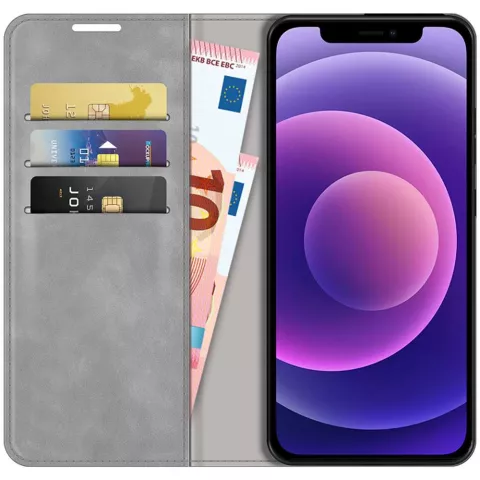 Just in Case Wallet Case Magnetic hoesje geschikt voor iPhone 12 Pro Max - grijs
