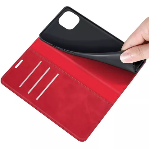 Just in Case Wallet Case Magnetic hoesje geschikt voor iPhone 13 - rood