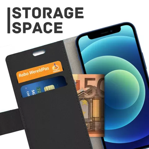 Just in Case Wallet Case hoesje geschikt voor iPhone 13 mini - zwart