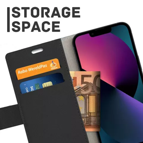 Just in Case Wallet Case hoesje geschikt voor iPhone 13 - zwart