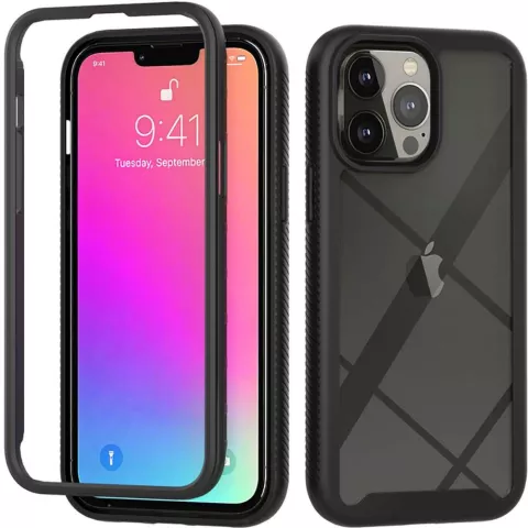 Just in Case 360 Full Cover Defense Case hoesje geschikt voor iPhone 13 Pro Max - zwart