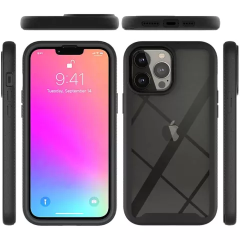 Just in Case 360 Full Cover Defense Case hoesje geschikt voor iPhone 13 Pro Max - zwart