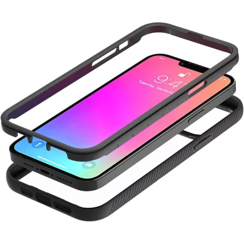 Just in Case 360 Full Cover Defense Case hoesje geschikt voor iPhone 13 Pro Max - zwart