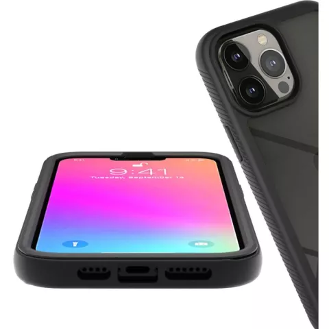 Just in Case 360 Full Cover Defense Case hoesje geschikt voor iPhone 13 Pro Max - zwart