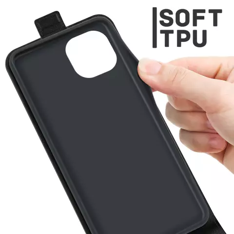 Just in Case Vertical Flip Case hoesje voor iPhone 13 mini - zwart