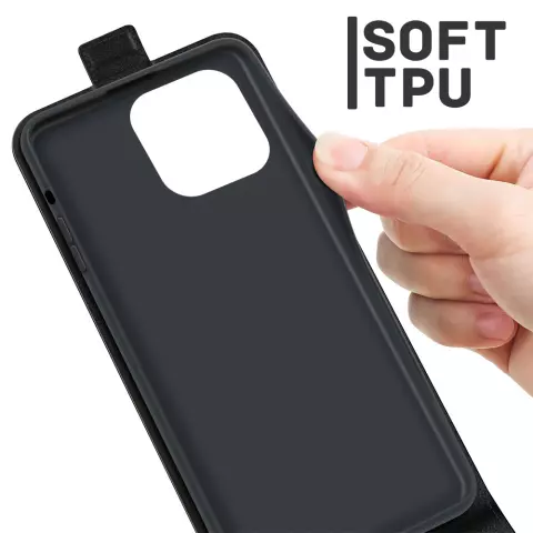 Just in Case Vertical Flip Case hoesje voor iPhone 13 Pro - zwart