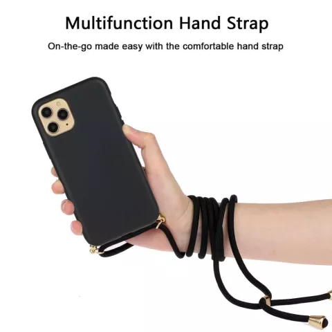 Just in Case Soft TPU Case met Koord hoesje geschikt voor iPhone 13 Pro Max - zwart