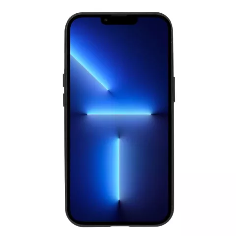 Just in Case Magnetic Metal Tempered Glass Cover hoesje voor iPhone 13 Pro - zwart en transparant