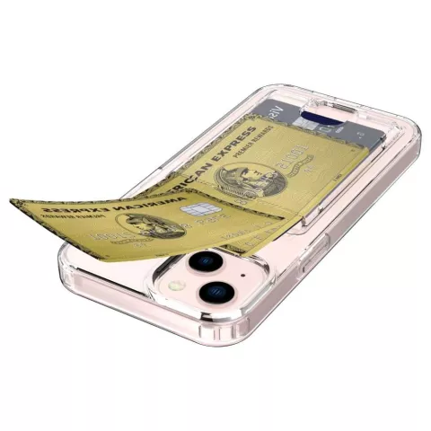 Just in Case Soft TPU Card Holder Case hoesje voor iPhone 13 - transparant