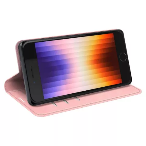 Just in Case Wallet Case Magnetic hoesje voor iPhone 7, 8, SE 2020 en SE 2022 - roze