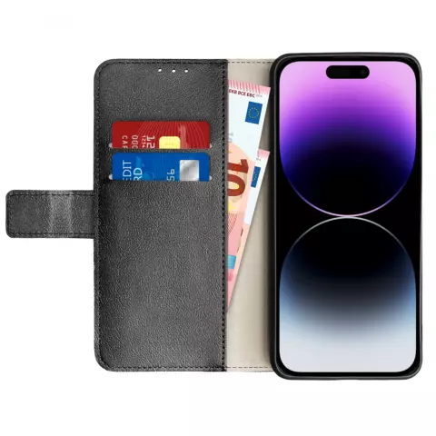 Just in Case Wallet Case hoesje voor iPhone 14 Pro - zwart