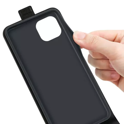 Just in Case Vertical Flip Case hoesje voor iPhone 14 - zwart