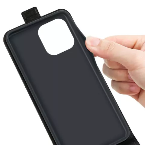 Just in Case Vertical Flip Case hoesje geschikt voor iPhone 14 Pro - zwart