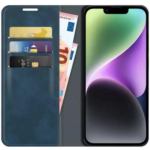 Just in Case Wallet Case Magnetic hoesje geschikt voor iPhone 14 - blauw