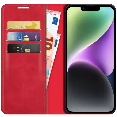 Just in Case Wallet Case Magnetic hoesje voor iPhone 14 - rood