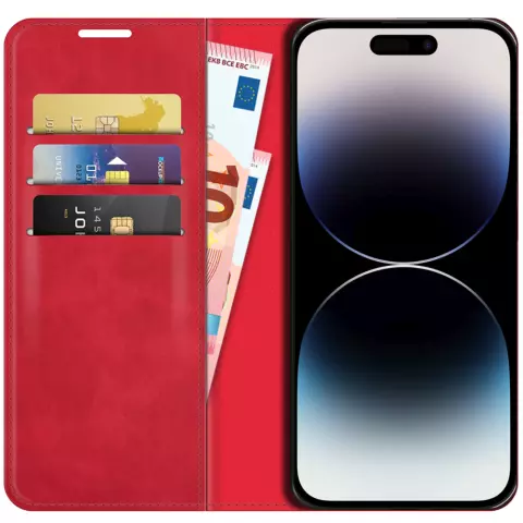 Just in Case Wallet Case Magnetic hoesje voor iPhone 14 Pro - rood