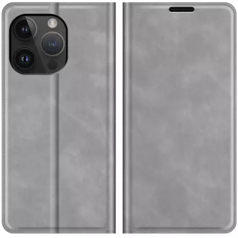 Just in Case Wallet Case Magnetic hoesje geschikt voor iPhone 14 Pro - grijs