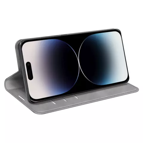 Just in Case Wallet Case Magnetic hoesje geschikt voor iPhone 14 Pro - grijs