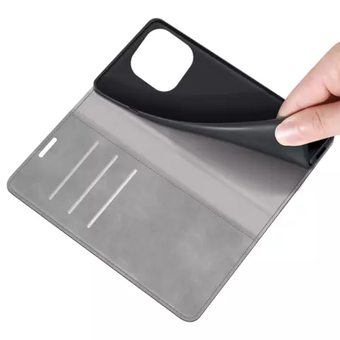 Just in Case Wallet Case Magnetic hoesje geschikt voor iPhone 14 Pro - grijs