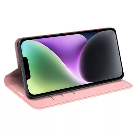 Just in Case Wallet Case Magnetic hoesje geschikt voor iPhone 14 Plus - roze