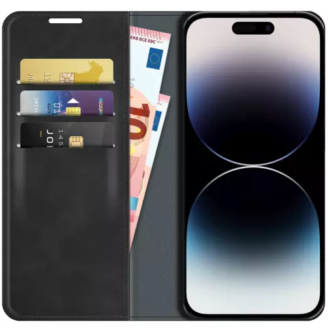Just in Case Wallet Case Magnetic hoesje voor iPhone 14 Pro Max - zwart