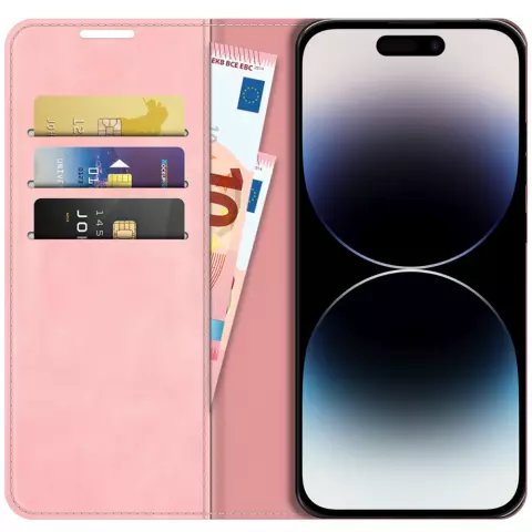 Just in Case Wallet Case Magnetic hoesje voor iPhone 14 Pro Max - roze