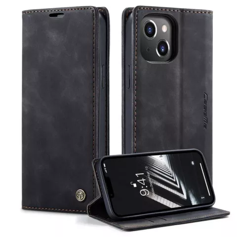 Caseme Retro Wallet Case hoesje voor iPhone 14 - zwart