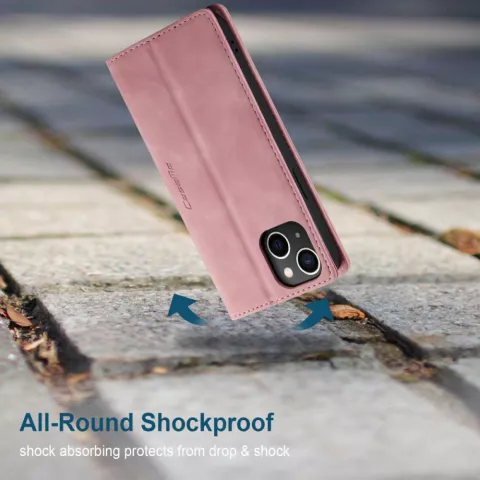 Caseme Retro Wallet Case hoesje geschikt voor iPhone 14 - roze