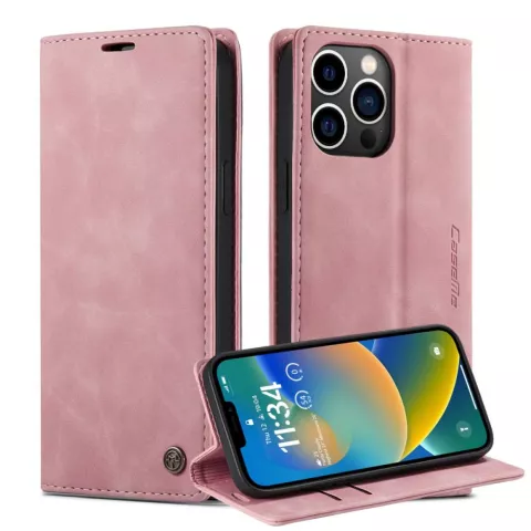 Caseme Retro Wallet Case hoesje voor iPhone 14 Pro - roze