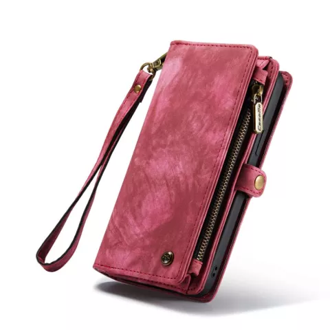 Caseme Vintage Portemonnee hoesje geschikt voor iPhone 14 Plus - rood