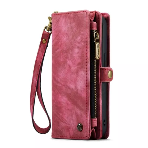 Caseme Vintage Portemonnee hoesje geschikt voor iPhone 14 Pro Max - rood