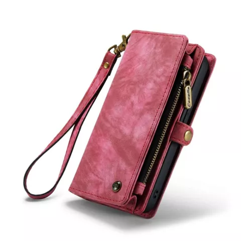 Caseme Vintage Portemonnee hoesje geschikt voor iPhone 14 Pro Max - rood