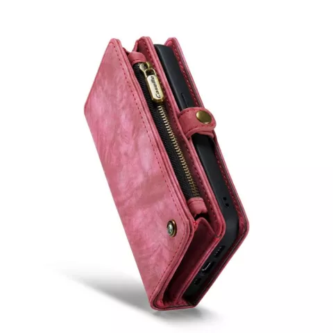 Caseme Vintage Portemonnee hoesje geschikt voor iPhone 14 Pro Max - rood