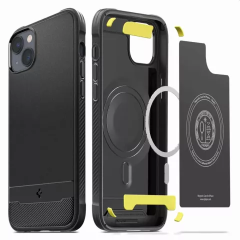 Spigen Rugged Armor Mag Case hoesje voor iPhone 14 - zwart Magfit