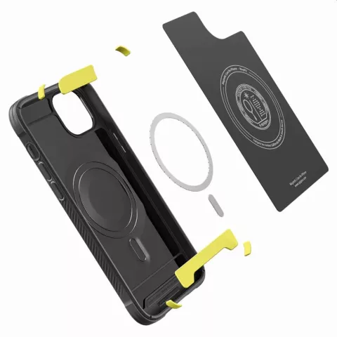 Spigen Rugged Armor Mag Case hoesje voor iPhone 14 - zwart Magfit