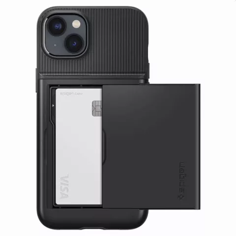 Spigen Slim Armor Cardslot Case hoesje geschikt voor iPhone 14 Plus - zwart