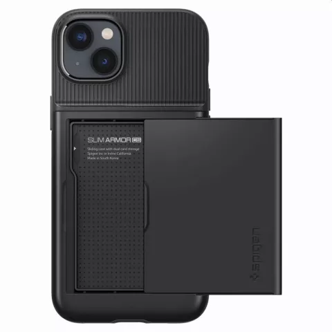 Spigen Slim Armor Cardslot Case hoesje voor iPhone 14 Plus - zwart