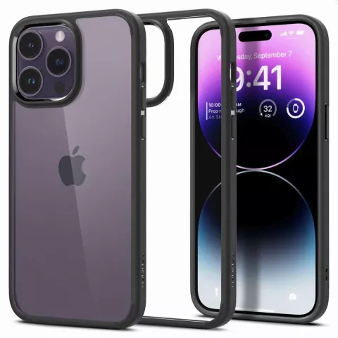 Spigen Ultra Hybrid Case hoesje geschikt voor iPhone 14 Pro - mat zwart