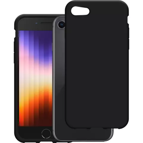 Just in Case Soft TPU Hoesje met Koord voor iPhone SE 2020 en iPhone SE 2022 - zwart