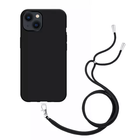 Just in Case Soft TPU Hoesje met Koord geschikt voor iPhone 13 - zwart