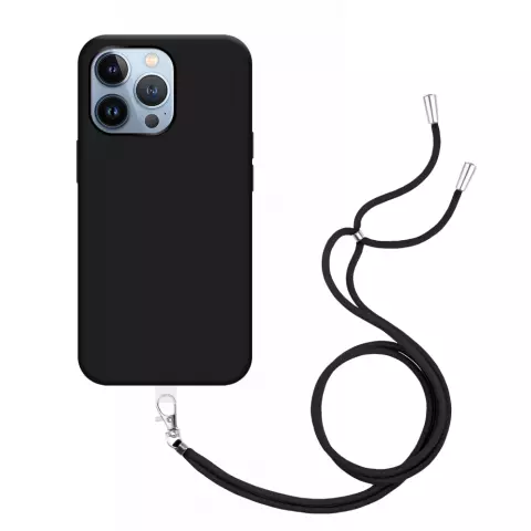 Just in Case Soft TPU Hoesje met Koord geschikt voor iPhone 13 Pro - zwart