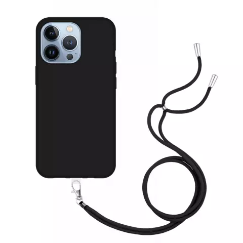 Just in Case Soft TPU Case met Koord hoesje voor iPhone 14 Pro - zwart