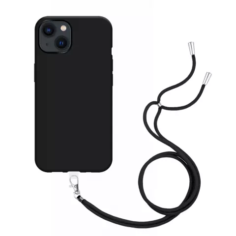 Just in Case Soft TPU Case met Koord hoesje geschikt voor iPhone 14 Plus - zwart