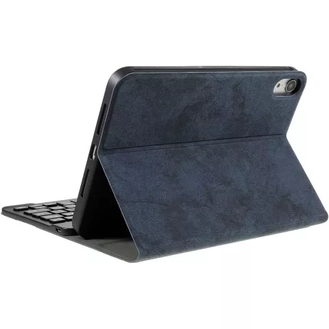Just in Case Vintage Bluetooth Keyboard Cover QWERTY hoes voor iPad mini 6 - blauw