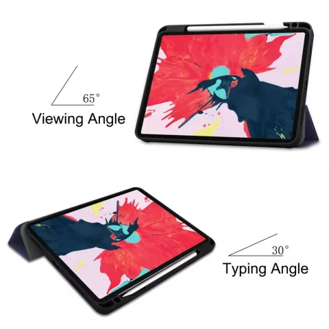 Just in Case Trifold Case With Pen Slot hoes geschikt voor iPad Pro 11 inch (2018 2020 2021 2022) - blauw